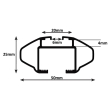 Bare transversale GV Crossbar Aluminiu pentru SSANGYONG Rodius 5 usi SUV, model 2004-2012, Sistem cu prindere pe bare longitudinale