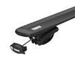 Bare transversale Thule Evo 7108 Raised Rail Wingbar Evo Black pentru VOLKSWAGEN Touran 5 usi MPV, model 2015 - prezent, Sistem cu prindere pe bare longitudinale