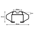Bare transversale GV Crossbar Aluminiu pentru MINI Clubman 5 usi Hatchback, model 2016 - prezent, Sistem cu prindere pe bare longitudinale integrate