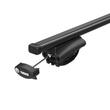 Bare transversale Thule Evo 7108 Raised Rail Squarebar pentru AUDI A6 Allroad 5 usi Estate, model 2006 - prezent, Sistem cu prindere pe bare longitudinale