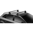 Bare transversale Thule Evo Clamp Squarebar 127 pentru VW Polo (Mk V), 5 usi Hatchback, model 2009-2014 2015-2017, Sistem cu prindere pe plafon normal