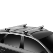 Bare transversale Thule Evo Raised Rail Profesional pentru SAAB 9-5 5 usi Estate, model 1998-2010, Sistem cu prindere pe bare longitudinale