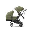 Carucior Thule Sleek + Landou Thule Bassinet Soft Green