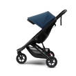 Carucior Thule Spring cu cadru negru + Copertina Thule Canopy MAJOLICA BLUE