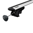 Bare transversale Thule Evo Raised Rail Wingbar Evo Black pentru VOLKSWAGEN Taigo 5 usi SUV, model 2022 - prezent, Sistem cu prindere pe bare longitudinale