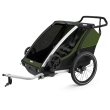 Carucior multisport, Thule Chariot Cab 2, Verde, pentru 2 copii