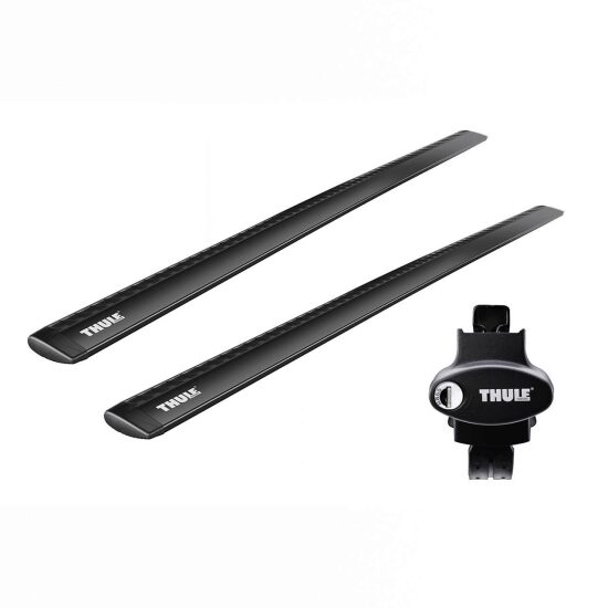 Bare transversale Thule Rapid System Wingbar Evo Black pentru Dacia Duster 5 usi SUV, model 2018, Sistem cu prindere pe bare longitudinale