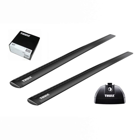 Bare transversale Thule Rapid System Wingbar Evo Black pentru FIAT Doblo, 5 usi Van, model 2010 - 2022, Sistem cu prindere in puncte fixe