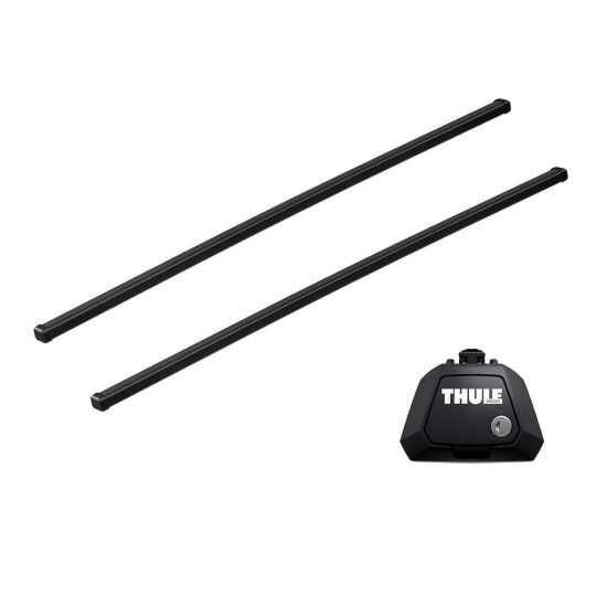 Bare transversale Thule Evo Raised Rail Squarebar pentru HONDA Edix 5 usi MPV, model 2004-2009 (JPN), Sistem cu prindere pe bare longitudinale