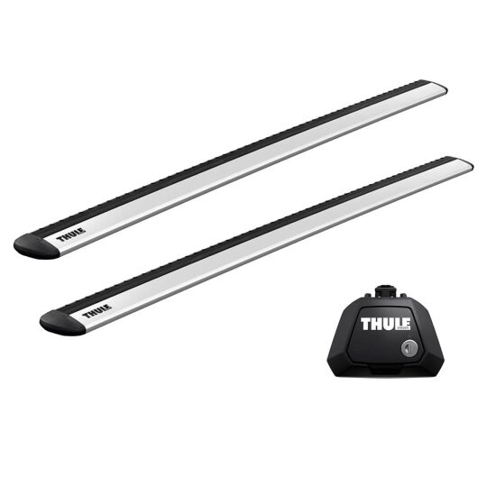 Bare transversale Thule Evo Raised Rail Wingbar Evo pentru SAAB 9-5 5 usi Estate, model 1998-2010, Sistem cu prindere pe bare longitudinale