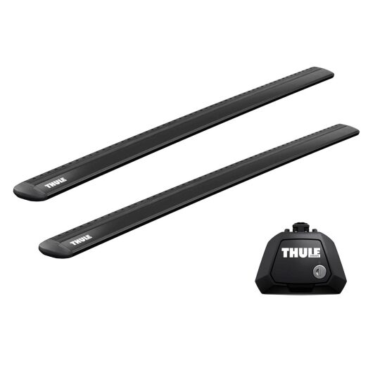 Bare transversale Thule Evo Raised Rail Wingbar Evo Black pentru SEAT Alhambra 5 usi MPV, model 2001-2009, Sistem cu prindere pe bare longitudinale
