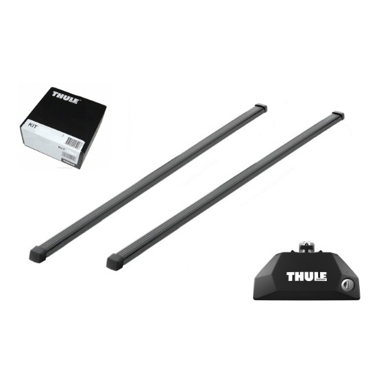 Bare transversale Thule Evo Flush Rail Squarebar pentru MINI (F56) 3 usi Hatchback 2014 - prezent, Sistem cu prindere pe bare longitudinale integrate