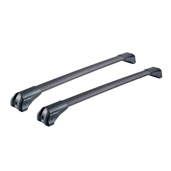 Bare transversale din aluminiu CRUZ Airo Fuse Dark, 925-737/925-735, pentru Audi A6 Avant (C7 - integrated railing) (2011 -> 2018) , Sistem cu prindere pe bare longitudinale integrate