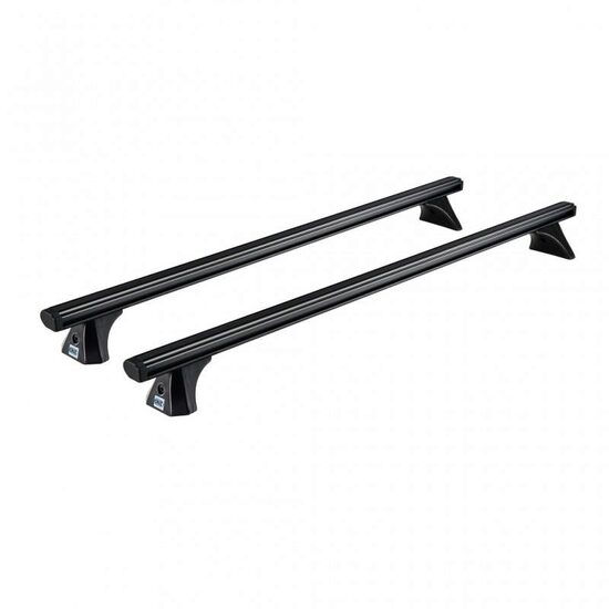 Bare transversale din aluminiu CRUZ Alu Cargo Dark T118, 924-842, pentru Mitsubishi L200 Double cab (IV - standard roof) (2006 -> 2015) , Sistem cu prindere pe plafon normal
