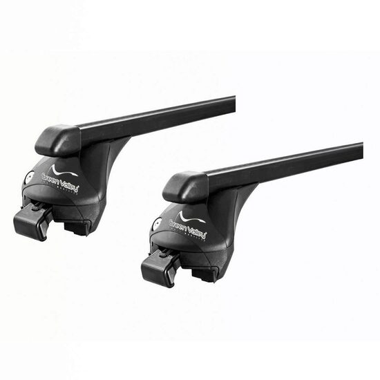Bare transversale Green Valley Quick CC Otel pentru Kia Soul (PS), 5 usi Hatchback, model 2014 - 2016, Sistem cu prindere cu bare longitudinale integrate