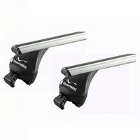 Bare transversale Green Valley Quick CC Aluminiu pentru Seat Leon SW, 5 usi Estate, model 2020 - prezent, Sistem cu prindere cu bare longitudinale integrate