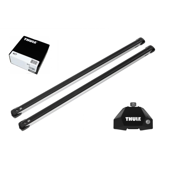 Bare transversale Thule Evo Fixpoint Slidebar pentru BMW i4 5 usi Hatchback, model 2022 - prezent, Sistem cu prindere in puncte fixe
