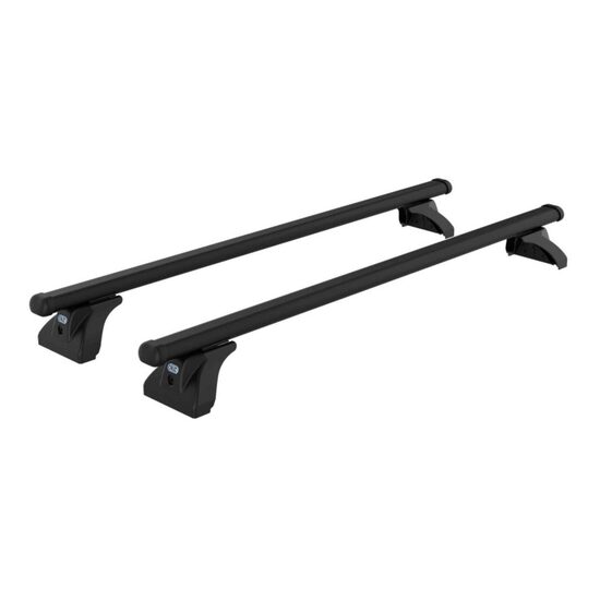 Sistem de 2 bare transversale otel CRUZ 923-056 Cargo Xpro SF145 pentru Volkswagen Transporter T5 L1H1 (T profile) (2003-->2015) cu profil T si puncte fixe