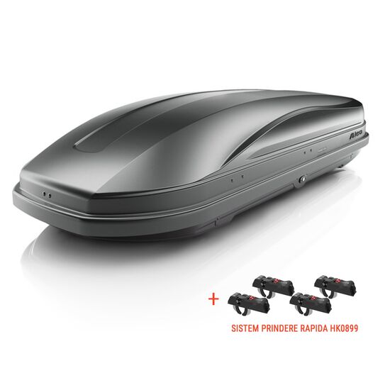 Cutie portbagaj, Aleo, Magic 400, Gri Antracit, Dual side + Sistem Prindere Rapida HK0899