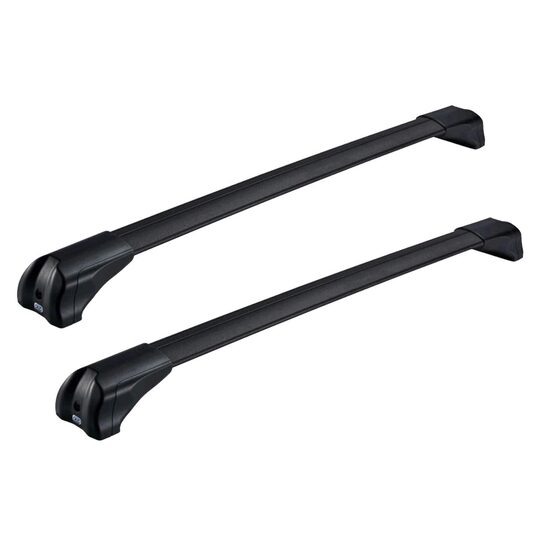 Bare transversale din aluminiu CRUZ Airo Fuse Dark 106/98, 925-737/925-735, pentru Lexus NX 5d (I/AZ20 - integrated railing) (2021-->prezent), Sistem cu prindere pe bare longitudinale integrate