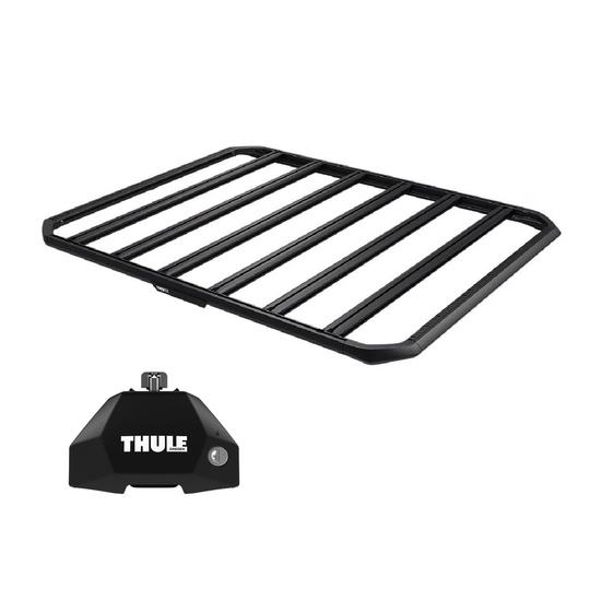 Sistem Grilaj Thule Caprock L tip platforma pentru AUDI Q7 5 usi SUV cu bare longitudinale integrate, model 2015 - prezent, Sistem cu prindere in puncte fixe