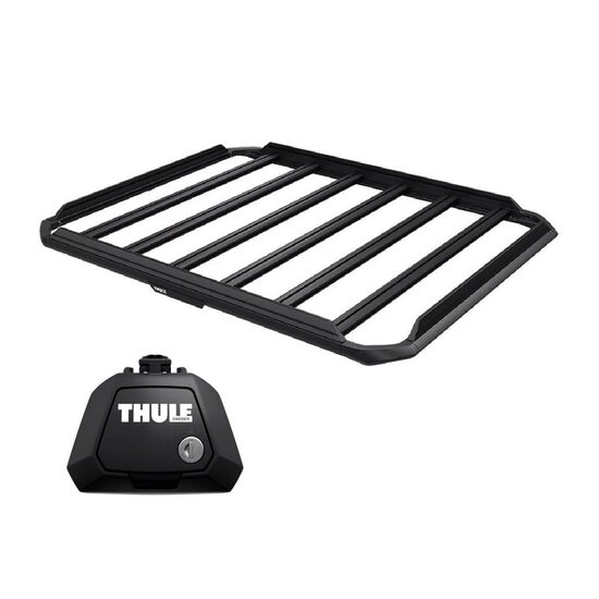 Sistem Grilaj Thule Caprock S tip cos (cu sine laterale) pentru MINI Clubman 4 usi Hatchback, model 2008 - 2014, Sistem cu prindere pe bare longitudinale