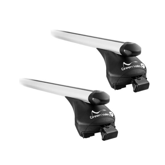 Sistem Bare transversale Green Valley EasyOne Quick aluminiu pentru VOLKSWAGEN Golf Sportsvan, 5 usi MPV, model 2014-2020, Sistem cu prindere pe bare longitudinale