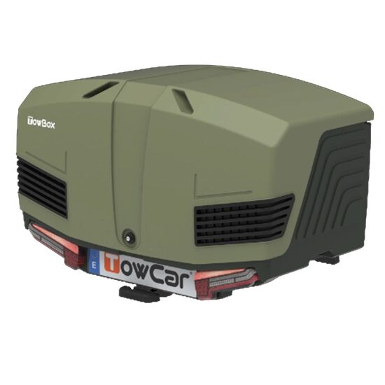 Cutie portbagaj pe carligul de remorcare Towbox V3 Camper Verde