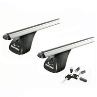 Bare transversale GV156500 Aluminiu Original pentru RENAULT Megane II, 5 usi Hatchback, model 2003 - 2008, Sistem cu prindere in puncte fixe (sistem antifurt inclus)