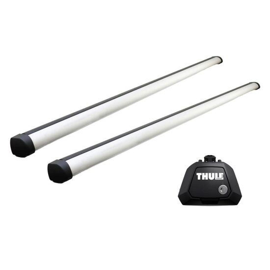 Bare transversale Thule Evo Raised Rail Profesional pentru SUBARU Forester 5 usi SUV, model 2018 - prezent, Sistem cu prindere pe bare longitudinale