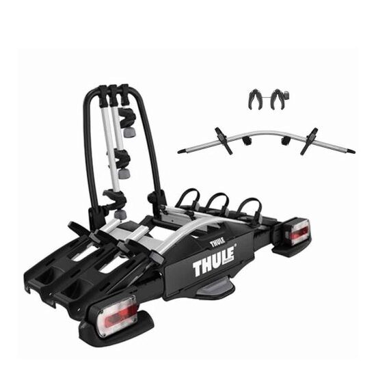 Suport biciclete Thule VeloCompact 927 cu prindere pe carligul de remorcare  + adaptorul Thule 9261 pentru a 4-a bicicleta