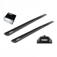 Bare transversale Thule Evo Flush Rail Wingbar Evo Black pentru VW Passat Variant, 5 usi Estate, model 2015 - 2023, Sistem cu prindere pe bare longitudinale integrate