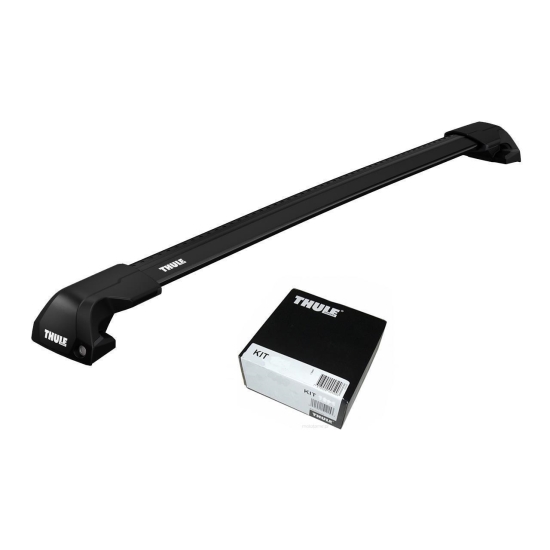 Bare transversale Thule Evo Flush Rail WingBar Edge Black pentru FORD S-Max, 5 usi MPV, model 2015 - prezent, Sistem cu prindere pe bare longitudinale integrate