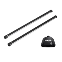 Bare transversale Thule Evo Raised Rail Slidebar pentru MG ZS 5 usi SUV, model 2018 - 2024, Sistem cu prindere pe bare longitudinale