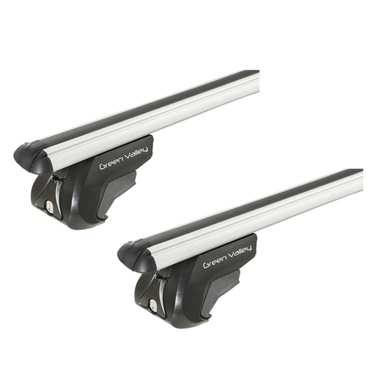 Bare transversale Green Valley Trek CC aluminiu pentru ALFA ROMEO 156 Crosswagon 5 usi, model 2004-2007, Sistem cu prindere pe bare longitudinale