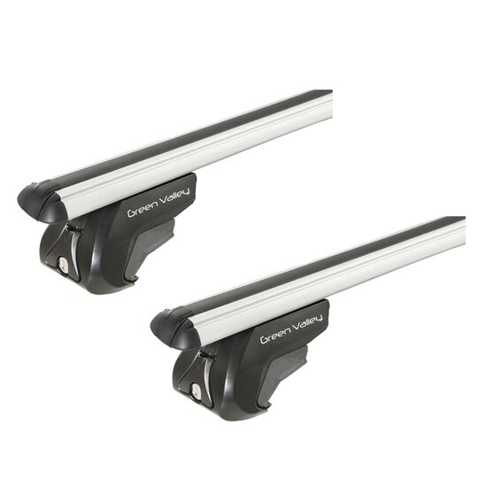 Bare transversale Green Valley Trek CC aluminiu pentru MERCEDES GLE  (W166) 5 usi, model 2015-2019, Sistem cu prindere pe bare longitudinale