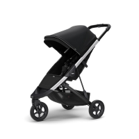 Carucior Thule Spring cu cadru argintiu + Copertina Thule Canopy MINDNIGHT BLACK