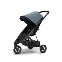 Carucior Thule Spring cu cadru negru + Copertina Thule Canopy TEAL MELANGE
