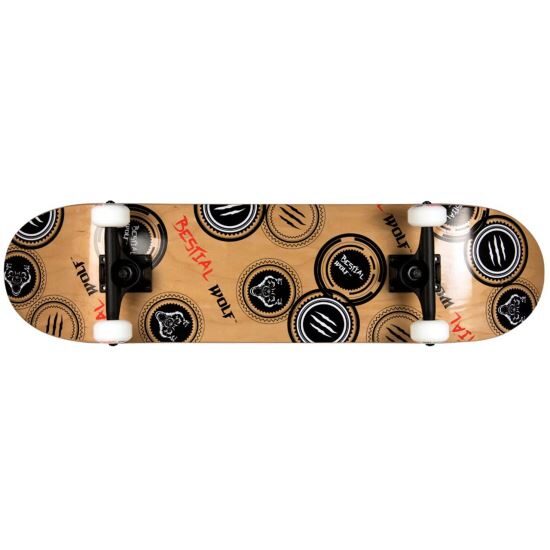 Skateboard Bestial Wolf Madness HGH PRO cu 7 straturi din lemn de artar Canadian