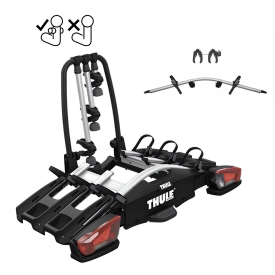 Suport 3(4) biciclete Thule VeloCompact F cu prindere pe carligul de remorcare + adaptorul pentru a 4-a bicicleta, TA9261