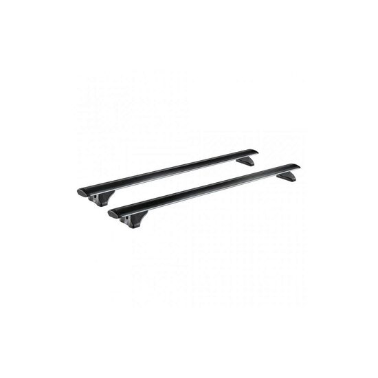 Bare transversale din aluminiu CRUZ Airo FIX Dark 128, 925-715, pentru Ford Connect II Tourneo/Transit L2/Grand (integrated railing) (2013 -> prezent), Sistem cu prindere pe bare longitudinale integrate