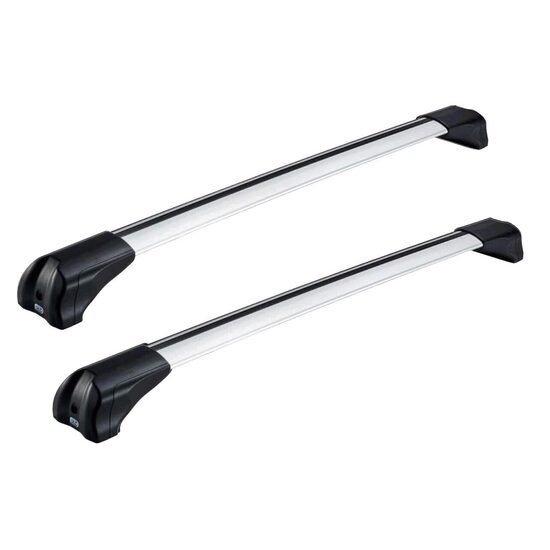 Bare transversale din aluminiu CRUZ Airo Fuse 98/90, 925-725/925-723, pentru Hyundai Kona electric 5d (I - integrated railing) (2017 -> 2023), Sistem cu prindere pe bare longitudinale integrate