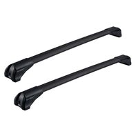 Bare transversale din aluminiu CRUZ Airo Fuse Dark 98, 925-735, pentru Mercedes EQA 5d (H243 - integrated railing) (2021 -> prezent), Sistem cu prindere pe bare longitudinale integrate