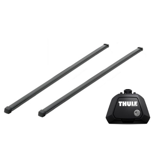 Bare transversale Thule Evo Raised Rail Squarebar 127 pentru AUDI A6 Allroad 5 usi Estate, model 2019 - prezent, Sistem cu prindere pe bare longitudinale