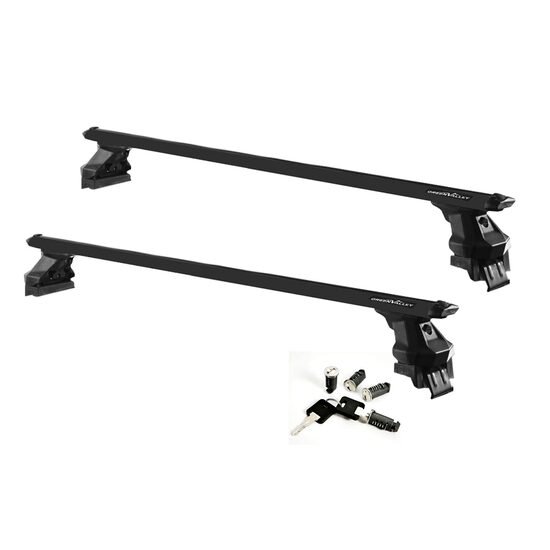 Sistem Bare transversale GV RAPIDO Aluminiu Crossbar Vento negre pentru Mitsubishi L200 Double Cab (K6) 4 usi Double Cab, model 1996 - 2005, Sistem cu prindere pe plafon normal (sistem antifurt inclus)