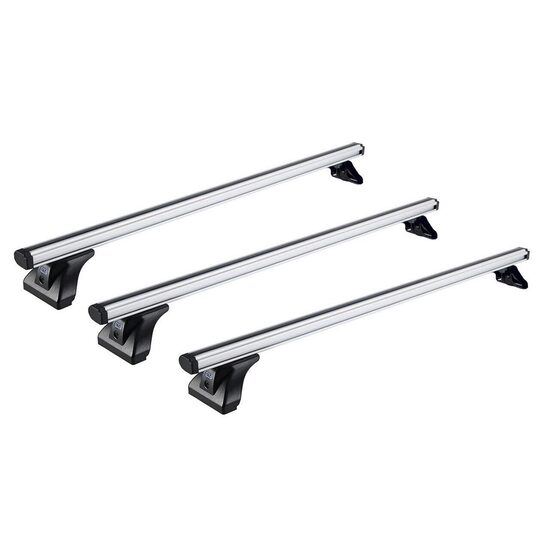 Sistem de 3 bare transversale aluminiu CRUZ 924-097 Alu Cargo AF, pentru Jeep Wrangler 4d (rain gutters) (2007 -> 2018)