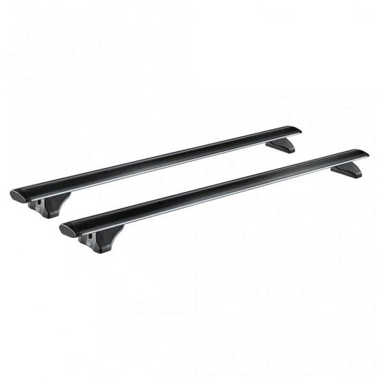 Bare transversale din aluminiu CRUZ Airo FIX Dark 118, 925-713, pentru Omoda 5, 5 usi (I - integrated railing) (2024-->), Sistem cu prindere pe bare longitudinale integrate