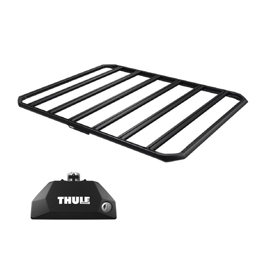 Sistem Grilaj Thule Caprock XXL tip platforma pentru FORD Tourneo Custom 5 usi Bus, model 2024 - prezent, Sistem cu prindere pe bare longitudinale integrate