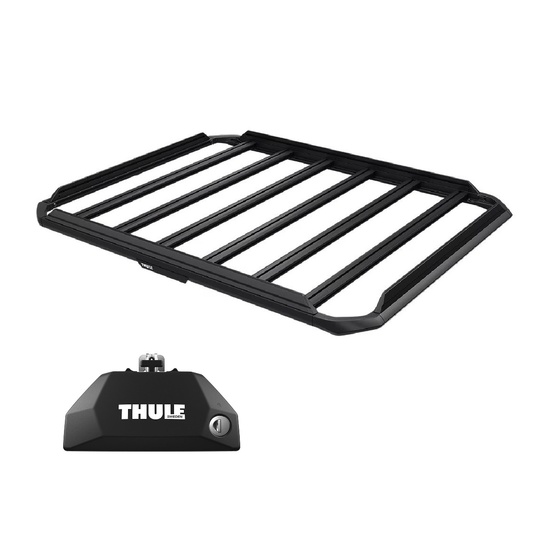 Sistem Grilaj Thule Caprock XXL tip cos (cu sine laterale) pentru FORD Transit Custom 4/5 usi Van, model 2024 - prezent, Sistem cu prindere pe bare longitudinale integrate