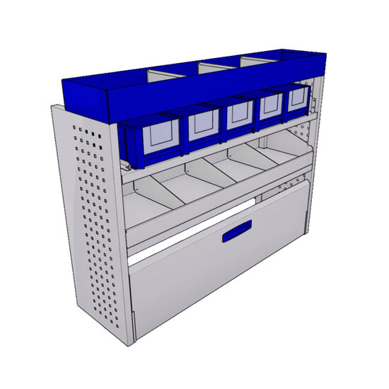 Sistem mobilier modular pe partea stanga Provan 57-1-102-00 pentru PEUGEOT Partner 2018, ampatament L1 (2785 mm), inaltime H1 (1796 mm)